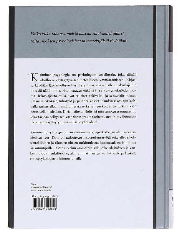 Kriminaalipsykologia - Jaana Haapasalo - Tietokirjat ja oppaat - 10105588283 - 1