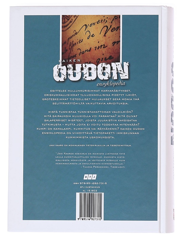 Kaiken oudon ensyklopedia - Jani Kaaro - Tietokirjat ja oppaat - 10105588306 - 1