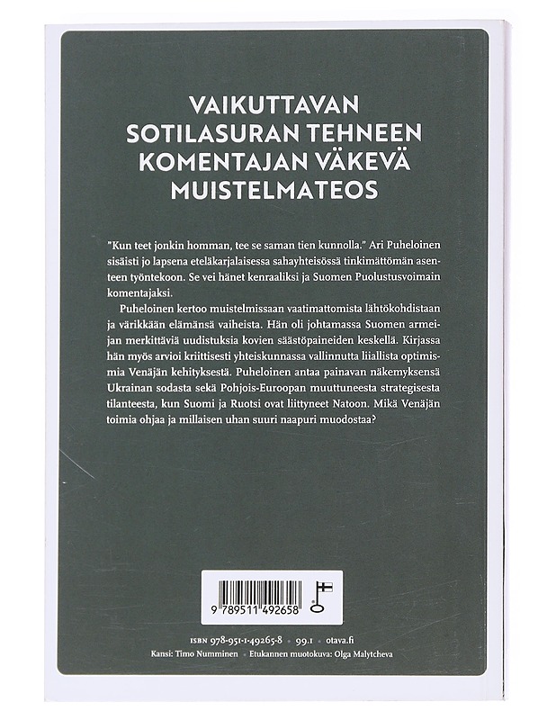 Sotilas ja työmies : muistikuvia ja mietteitä - Ari Puheloinen - Elämäkerrat ja muistelmat - 10105588316 - 1