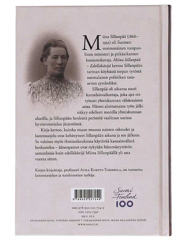 Miina Sillanpää : edelläkävijä - Aura Korppi-Tommola - Elämäkerrat ja muistelmat - 10105588594 - 1