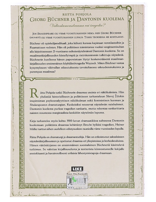 Georg Büchner ja Dantonin kuolema : vallankumousdraama vai tragedia? - Riitta Pohjola - Runot ja näytelmät - 10105588720 - 1