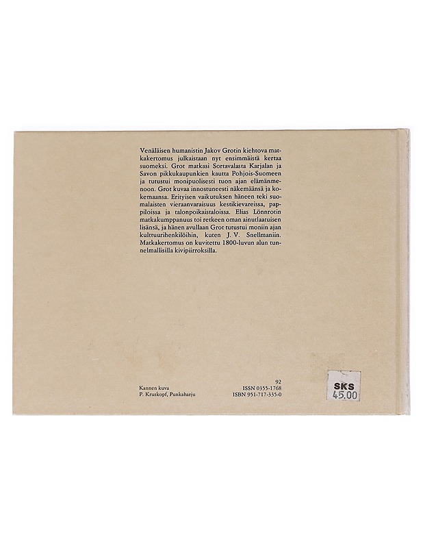 Matka Suomessa 1846 - Jakov Grot - Tietokirjat ja oppaat - 10105588791 - 1