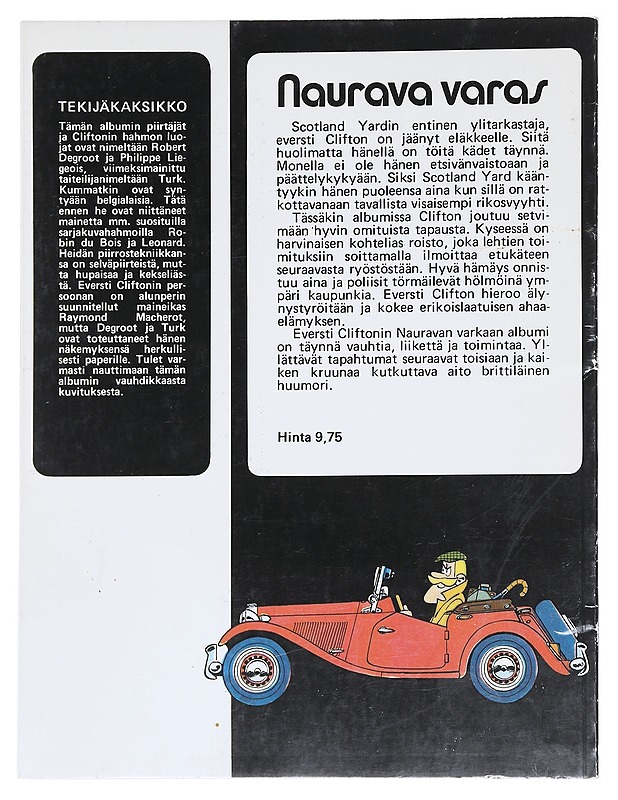 Clifton 2: Naurava varas - de Groot & Turk & Greg - Sarjakuvat - 10105588854 - 1