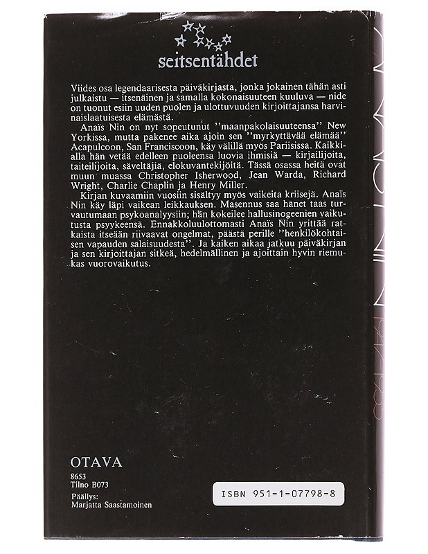 Päiväkirja 1947-1955 - Nin, Anaïs - Elämäkerrat ja muistelmat - 10105588855 - 1