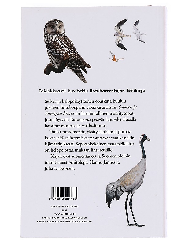 Suomen ja Euroopan linnut - Laaksonen, Juha - Tietokirjat ja oppaat - 10105589068 - 1