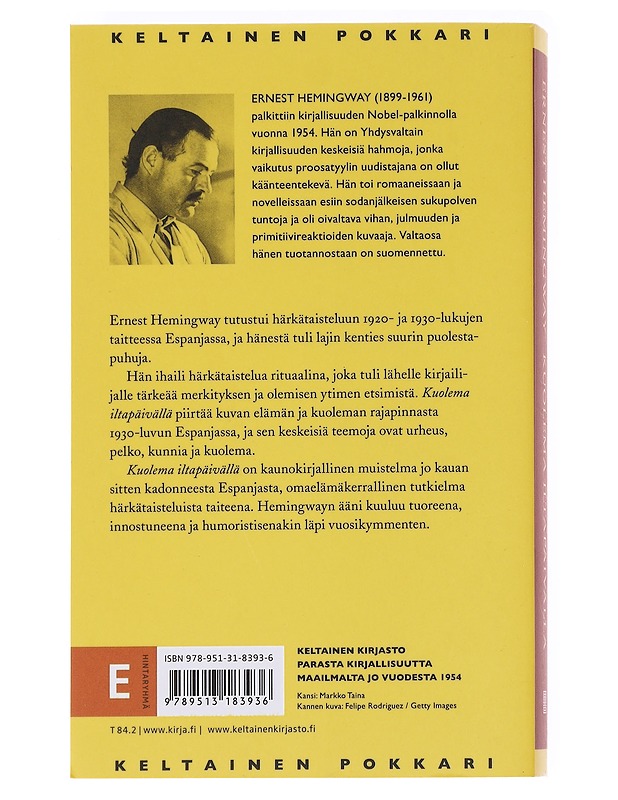 Kuolema iltapäivällä - Hemingway, Ernest - Romaanit ja novellit - 10105589137 - 1