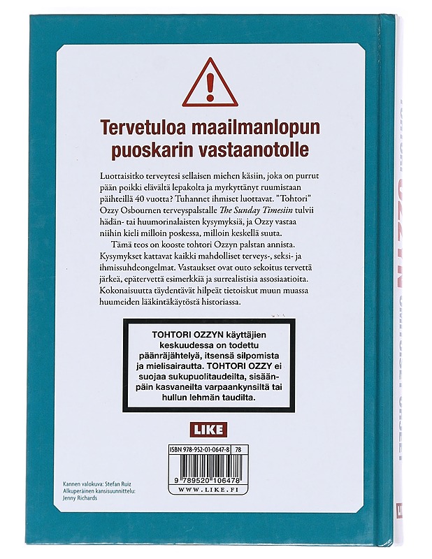 Tohtori Ozzyn omituiset ohjeet - Osbourne, Ozzy - Elämäkerrat ja muistelmat - 10105589157 - 1