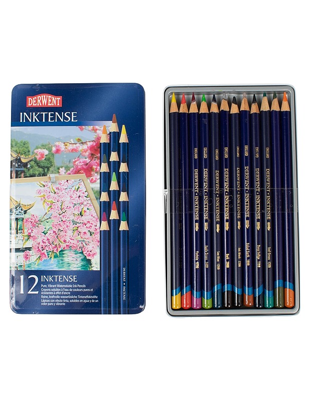 DERWENT Inktense vesiliukoiset värikynät, 12 kpl - Askartelu - 10105589156 - 0