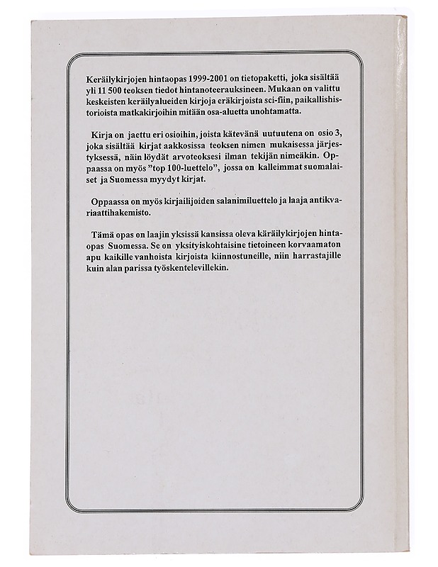 Keräilykirjojen hintaopas 1999-2001 - Pöyhönen, Martti - Tietokirjat ja oppaat - 10105589211 - 1