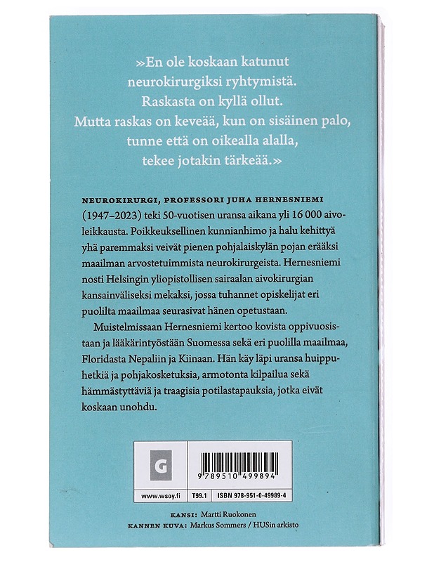 Aivokirurgin muistelmat - Juha Hernesniemi - Elämäkerrat ja muistelmat - 10105589262 - 1