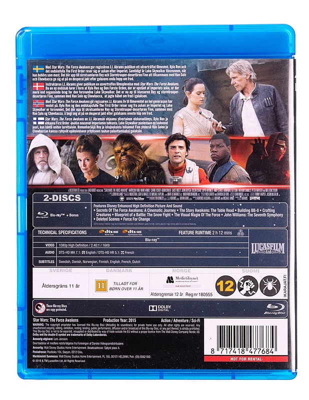 Star Wars : The Force Awakens - Blu-ray - Blu-ray-levyt - 10105589278 - 1