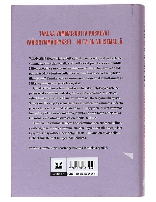 Suuri valhe vammaisuudesta - Sofua Tawast&Riikka Leinonen - Tietokirjat - 10105589441 - 1