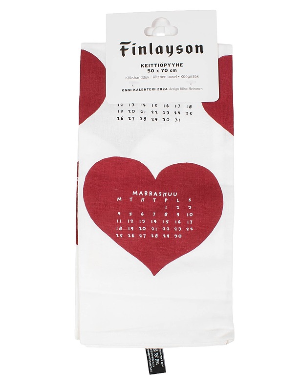 FINLAYSON Onni kalenteri 2024 keittiöpyyhe, 50x70 cm - Designsuosikit - 10105589824 - 0