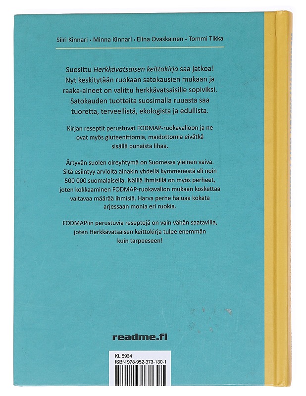 Herkkävatsaisen keittokirja / satokausiruokaa - Kinnari, Siiri - Ruokakirjat - 10105590313 - 1