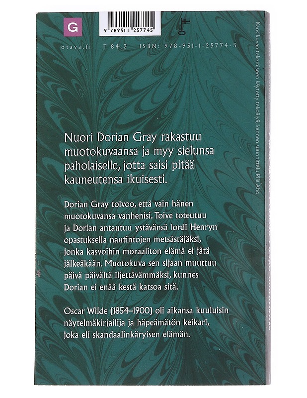 Dorian Grayn muotokuva - Wilde, Oscar - Romaanit ja novellit - 10105590511 - 1