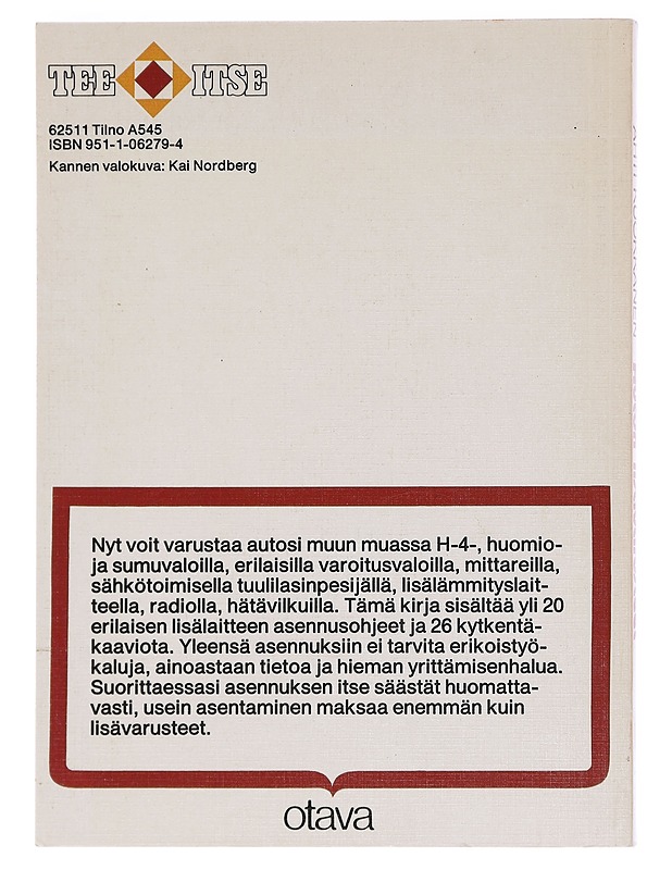 Auton lisävarusteet - Kuokkanen, Ahti - Tietokirjat ja oppaat - 10105590532 - 1