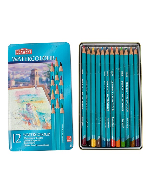 DERWENT vesivärikynäsetti, 12kpl - Askartelu - 10105590953 - 0