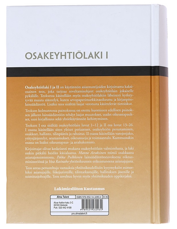 Osakeyhtiölaki 1 ja 2 - Tietokirjat ja oppaat - 10105591009 - 1