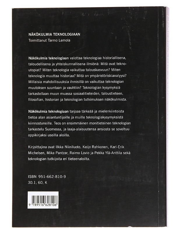 Näkökulmia teknologiaan - Tarmo Lemola - Tietokirjat ja oppaat - 10105591375 - 1