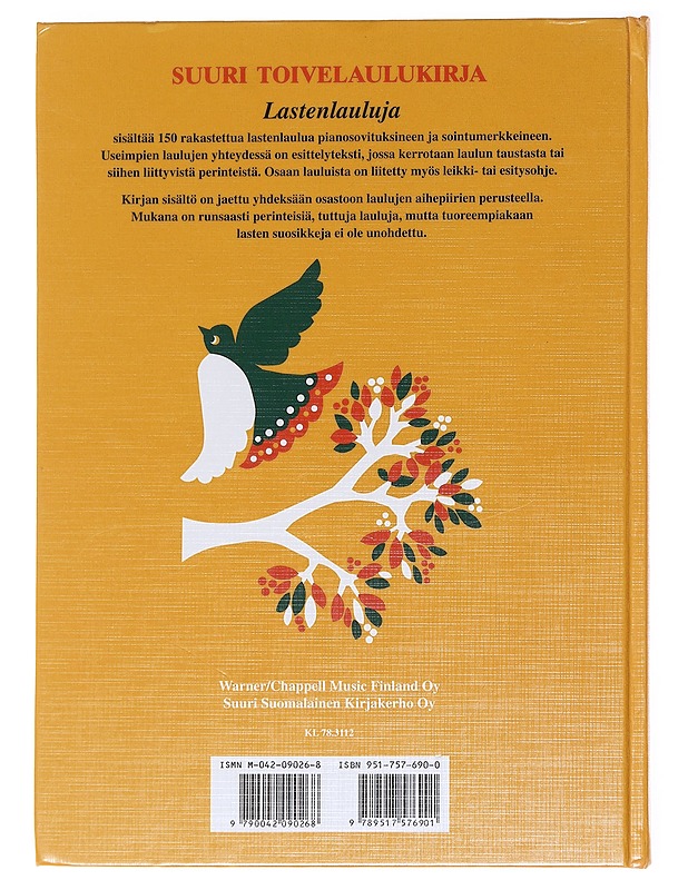 Suuri toivelaulukirja. Lastenlauluja - Kari, Virpi - Musiikki- ja elokuvakirjat - 10105591401 - 1