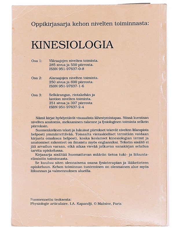 Kinesiologia. 3 - Kapandji,  I. A.  - Tietokirjat ja oppaat - 10105591660 - 1