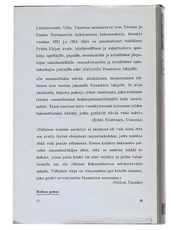 Raamatun hakusanakirja 1-2 - Vuorela, Vilho - Tietokirjat ja oppaat - 10105591995 - 1
