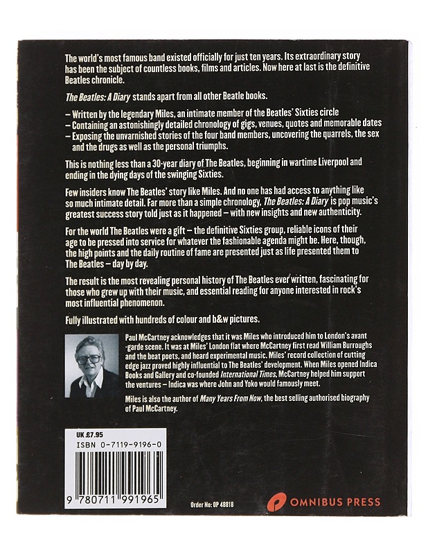 The Beatles / a diary : an intimate day by day history - Barry Miles - Elämäkerrat ja muistelmat - 10105592033 - 1