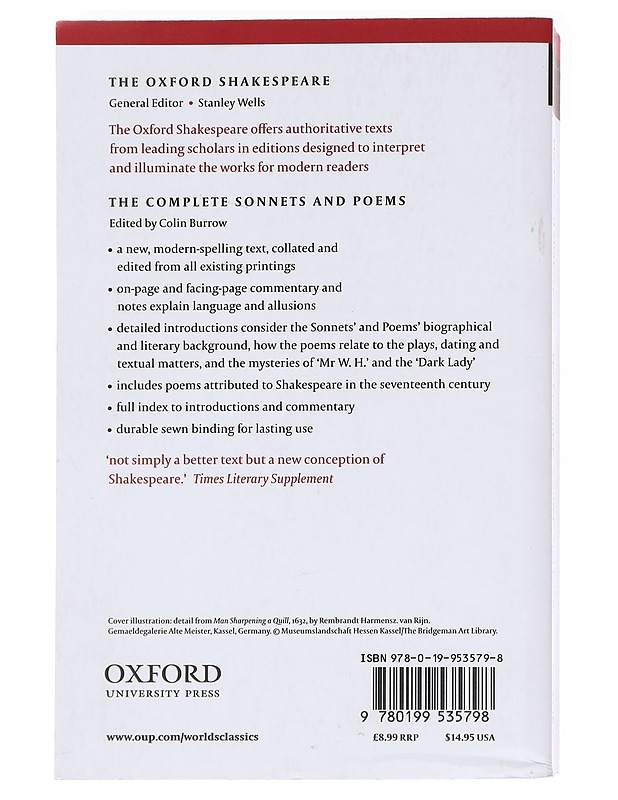 The complete sonnets and poems - Shakespeare, William - Runot ja näytelmät - 10105592045 - 1