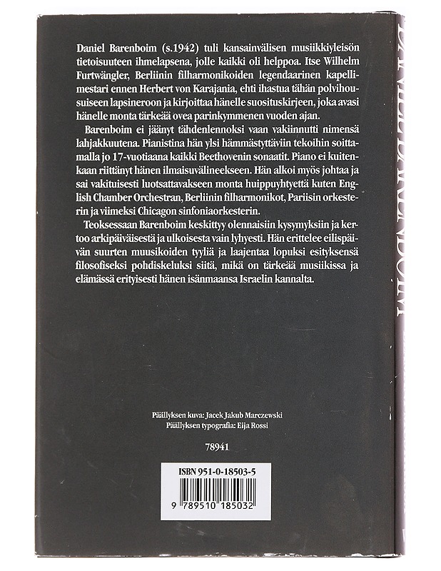 Daniel Barenboim / elämäni musiikissa - Barenboim, Daniel - Elämäkerrat ja muistelmat - 10105592179 - 1