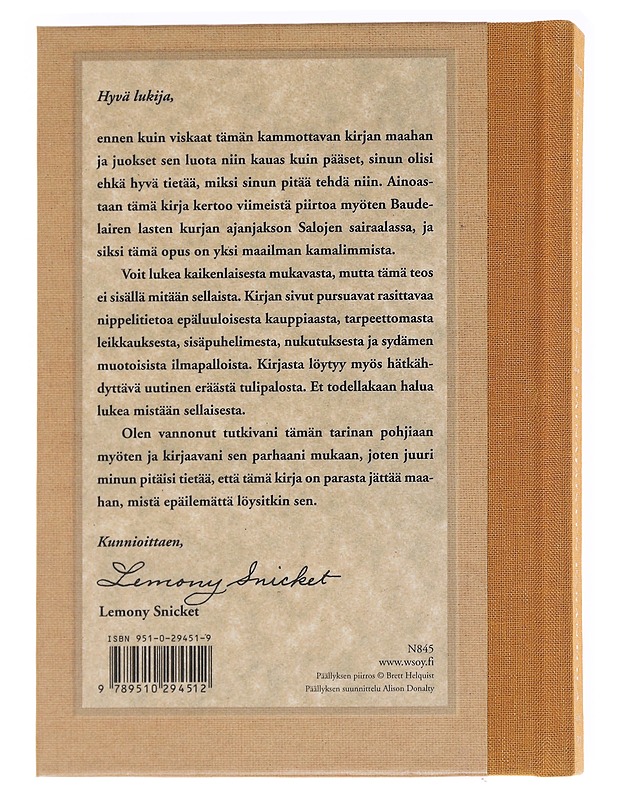 Surkeiden Sattumusten Sarja 8: Painajaisten parantola - Snicket, Lemony - Nuorten kirjat - 10105592221 - 1