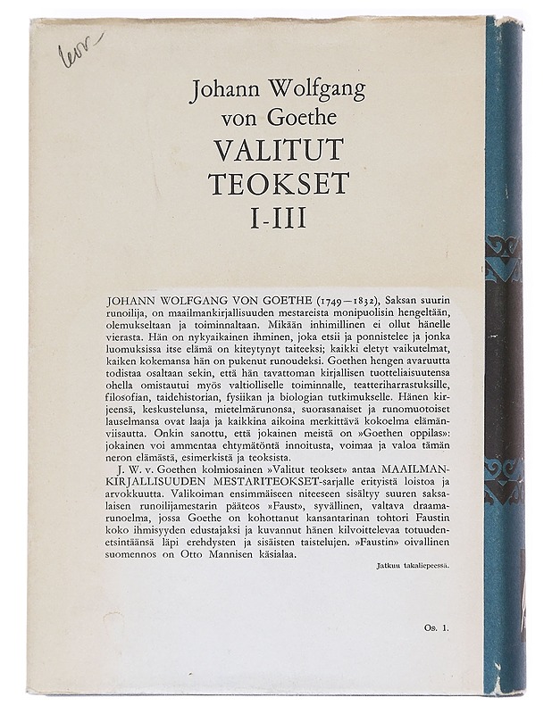 Faust - Johann Wolfgang von Goethe - Runot ja näytelmät - 10105592225 - 1