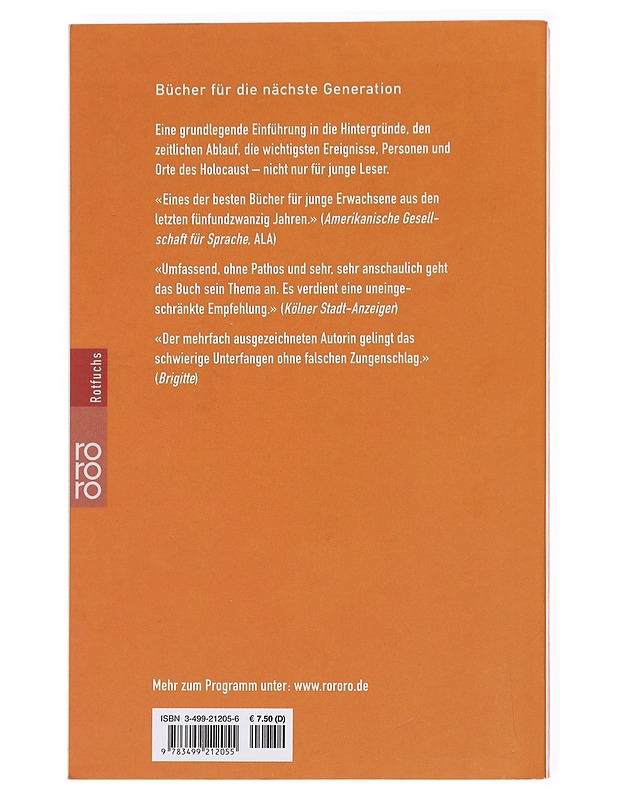 Der Holocaust: Ein Buch für Junge Leser - Barbara Rogasky - Historiakirjat - 10105592251 - 1