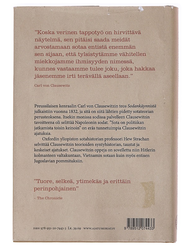 Clausewitzin Sodankäynnistä - Strachan, Hew - Tietokirjat ja oppaat - 10105592292 - 1