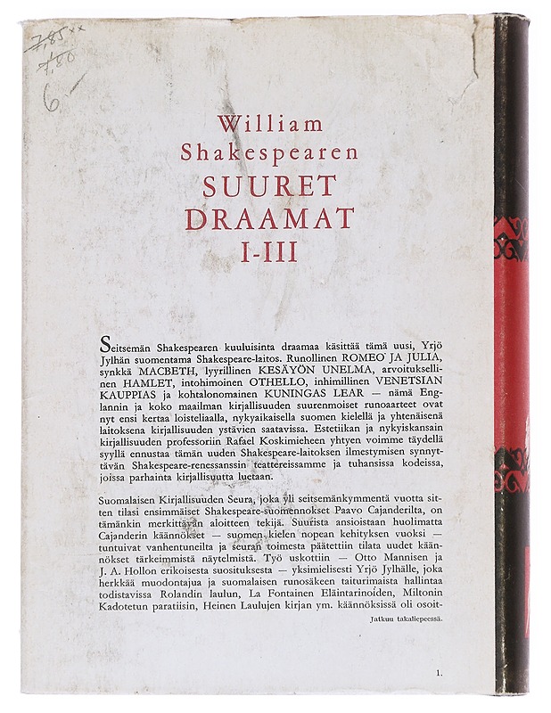 William Shakespearen suuret draamat I osa - William Shakespeare - Runot ja näytelmät - 10105592442 - 1