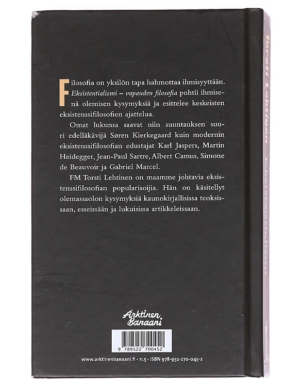 Eksistentialismi / vapauden filosofia - Torsti Lehtinen - Tietokirjat ja oppaat - 10105592556 - 1