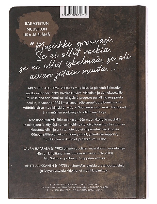 Aki Sirkesalo / musiikki soi - Haarala, Laura - Elämäkerrat ja muistelmat - 10105592634 - 1