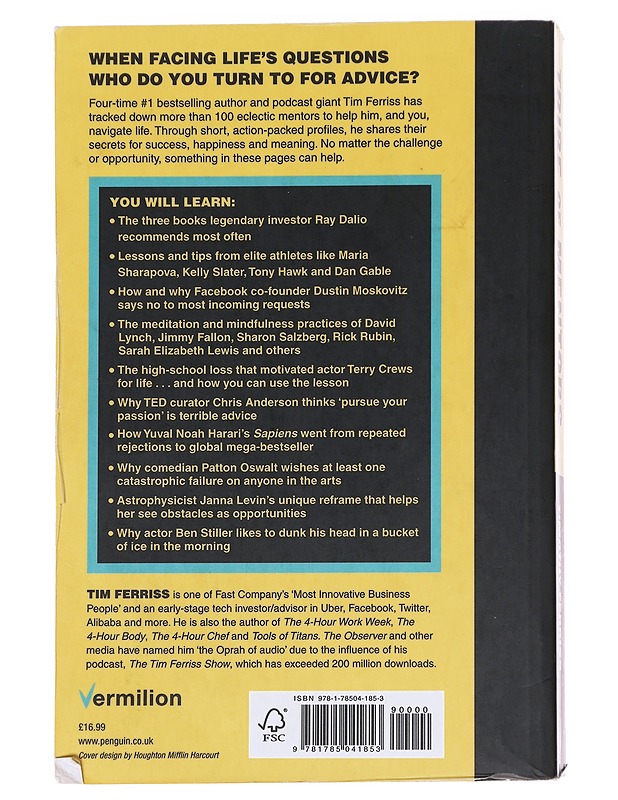 Tribe of mentors : short life advice from the best in the world - Timothy Ferriss - Tietokirjat ja oppaat - 10105592648 - 0
