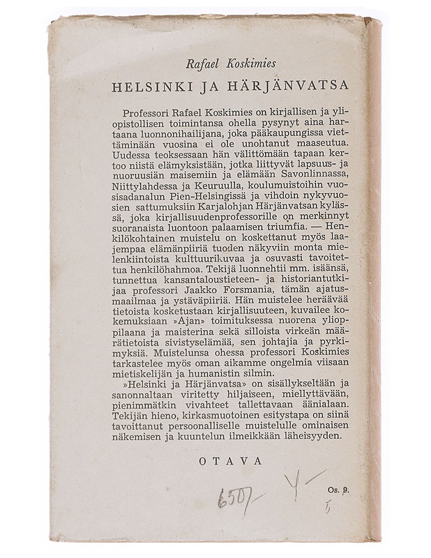 Helsinki Ja Härjänvatsa - Rafael Koskimies - Tietokirjat ja oppaat - 10105592651 - 1