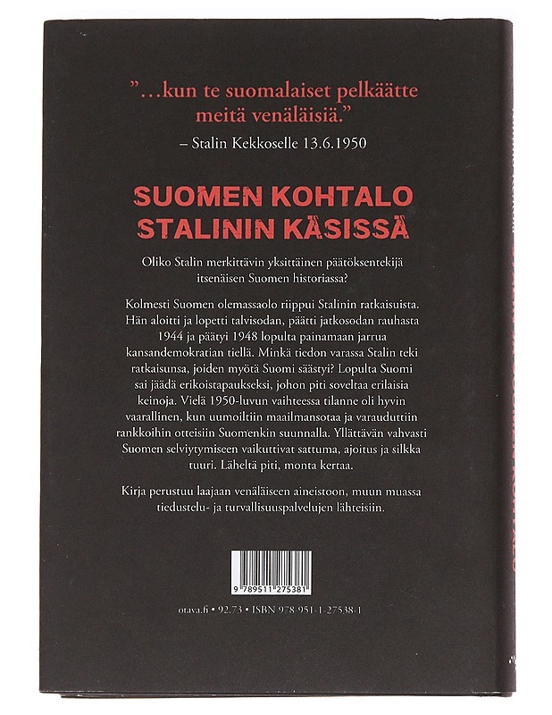 Stalin ja Suomen kohtalo - Kimmo Rentola - Historiakirjat - 10105592659 - 1