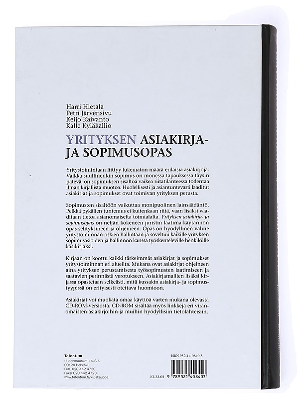 Yrityksen asiakirja- ja sopimusopas - Tietokirjat ja oppaat - 10105592863 - 1