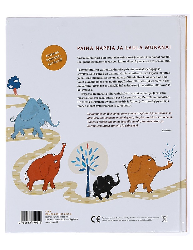 Soiva laulukirja: paina nappia ja laula mukana! : 50 suomalaista lastenlaulua - Perkiö, Soili - Lastenkirjat - 10105592878 - 1