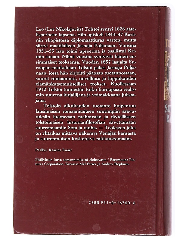 Sota ja rauha - Leo Tolstoi - Romaanit ja novellit - 10105592951 - 1