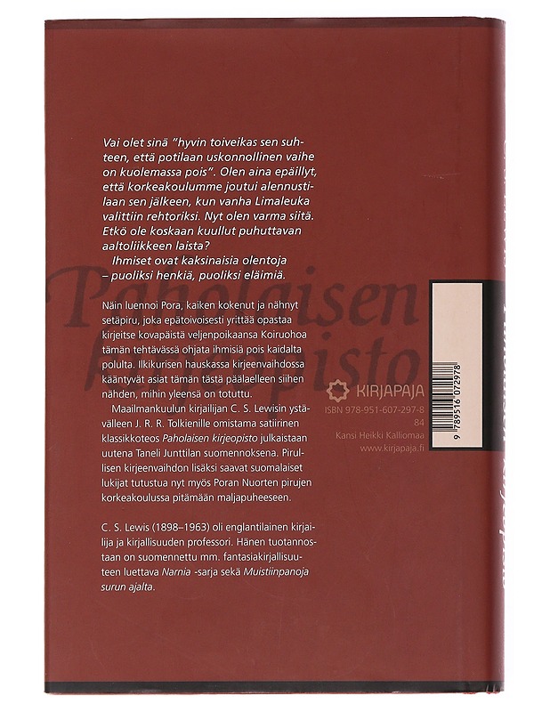 Paholaisen kirjeopisto - Lewis, C. S. - Romaanit ja novellit - 10105592947 - 1