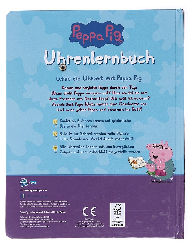 Peppa Pig Uhren Lernbuch - Autorenkollektiv - Lastenkirjat - 10105593083 - 1