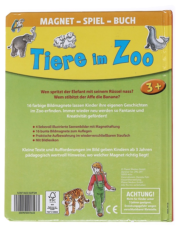 Magnet-Spiel-Buch: Tiere im Zoo - Daniela Pohl - Lastenkirjat - 10105593094 - 0