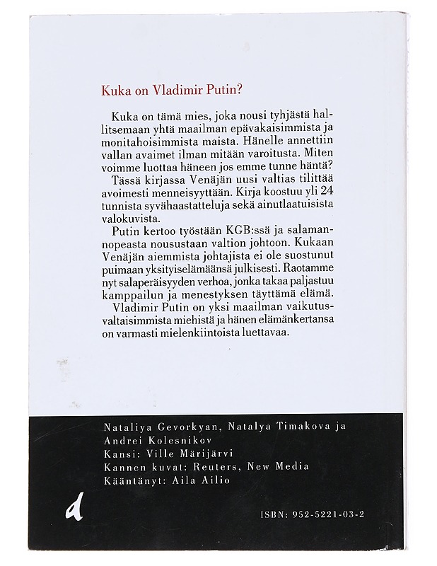 Vladimir Putin vallan ytimessä - Gevorkân, Natalýâ - Elämäkerrat ja muistelmat - 10105593132 - 1