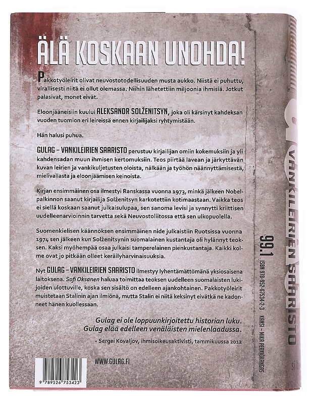 Gulag : vankileirien saaristo - Solženitsyn, Aleksandr - Elämäkerrat ja muistelmat - 10105593206 - 1