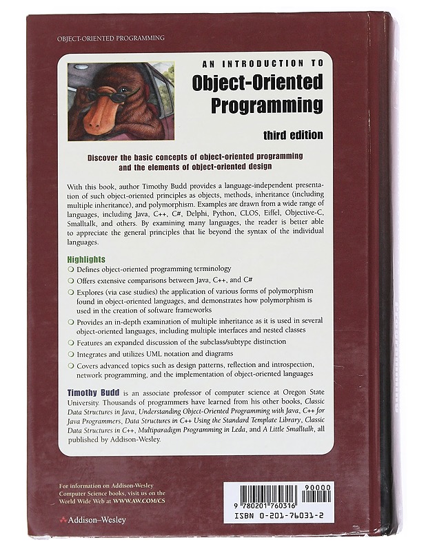 An introduction to object-oriented programming - Timothy A. Budd - Tietokirjat ja oppaat - 10105593315 - 1