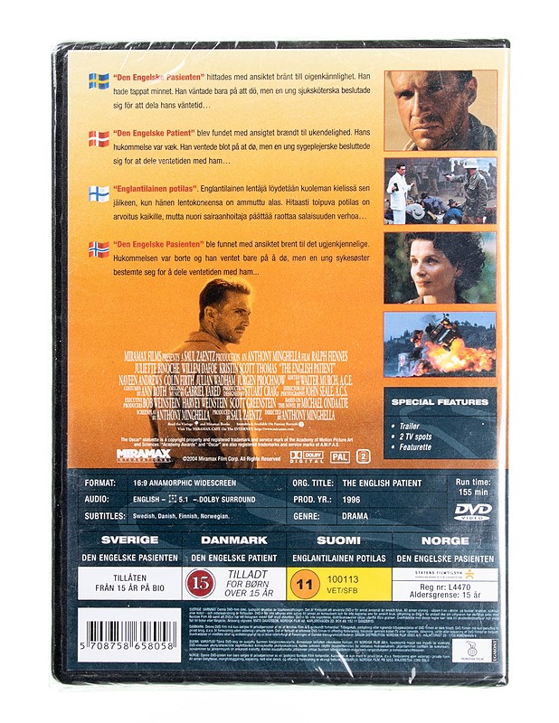 The English Patient - dvd - DVD-elokuvat - 10105593904 - 1