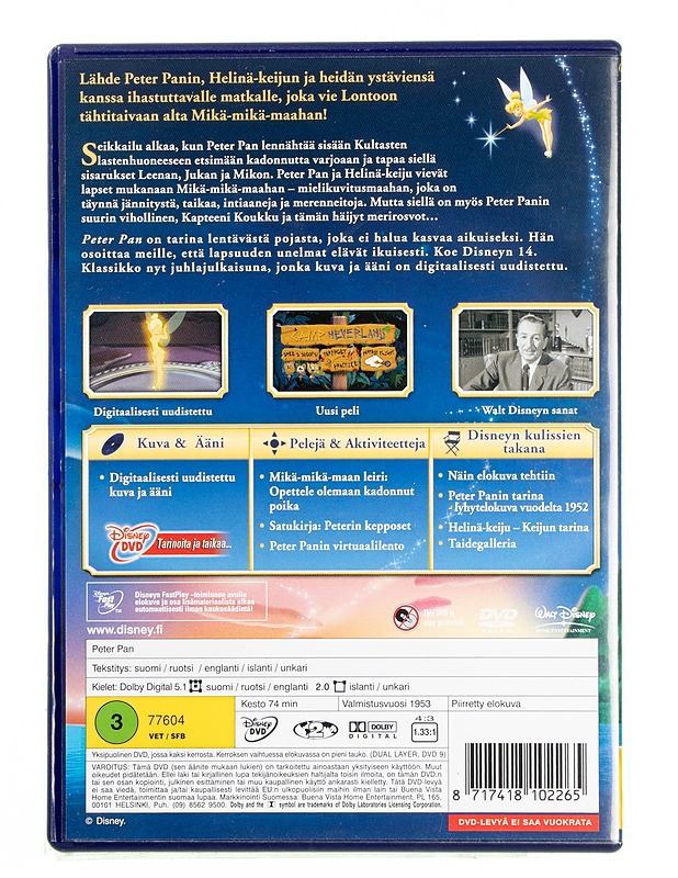 Peter Pan DVD - DVD-elokuvat - 10105593928 - 1